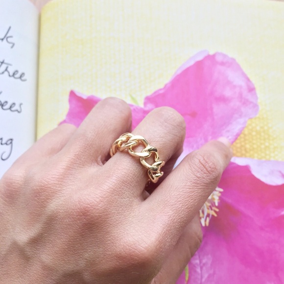 Gold-Plated Resizable High Shine Chain Ring - Picture 6 of 11